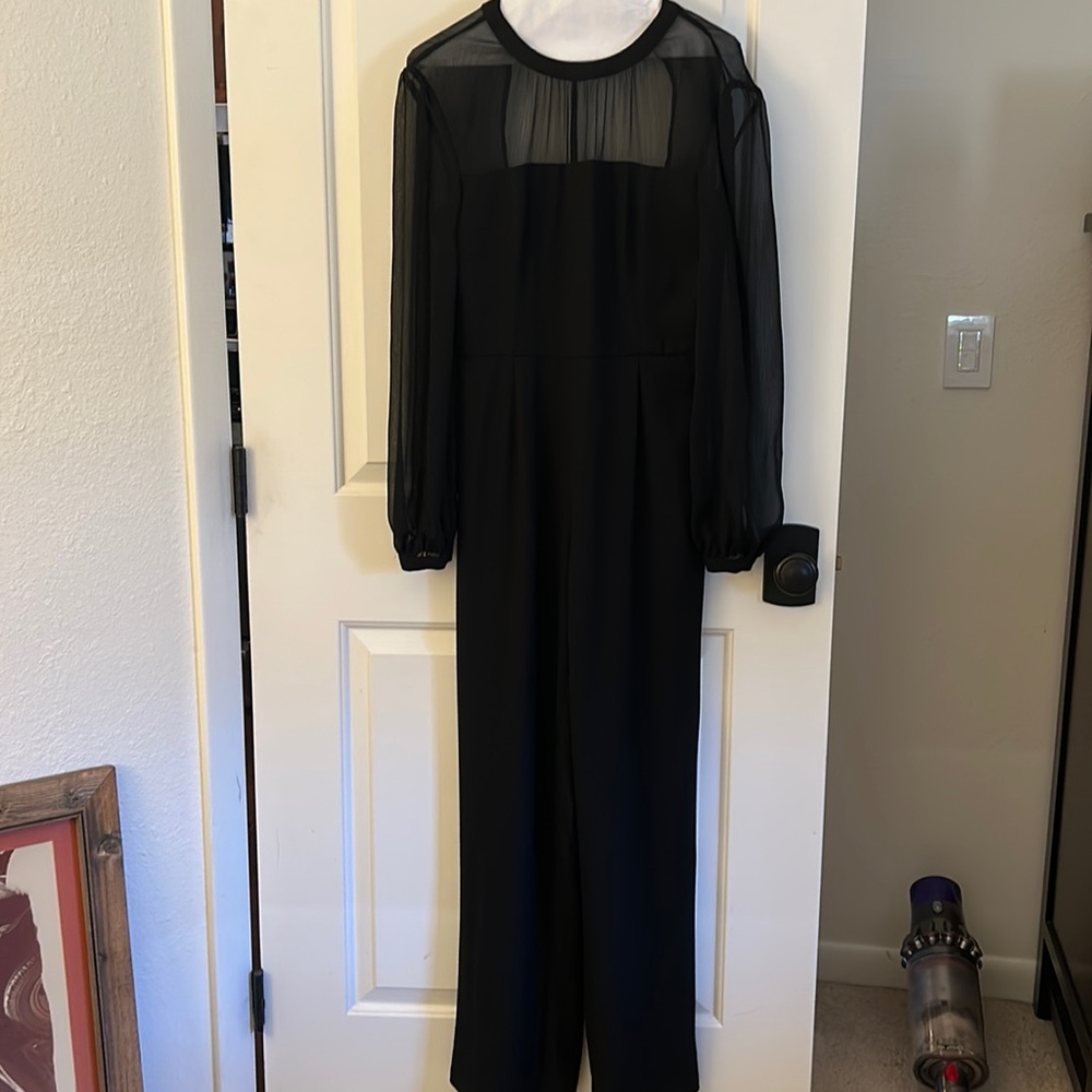 Finders black jumpsuit with sheer arms and chest, bought off Revolve, medium